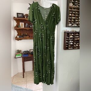 Knox Rose Green Wrap Tie Front Sundress